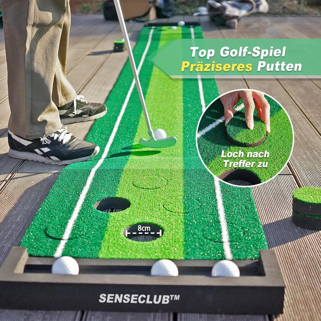 SENSECLUB Indoor-Putting-Green-Matte, faltbares Putting-Green-Golfspiel-Set, Golfgeschenk für Männer