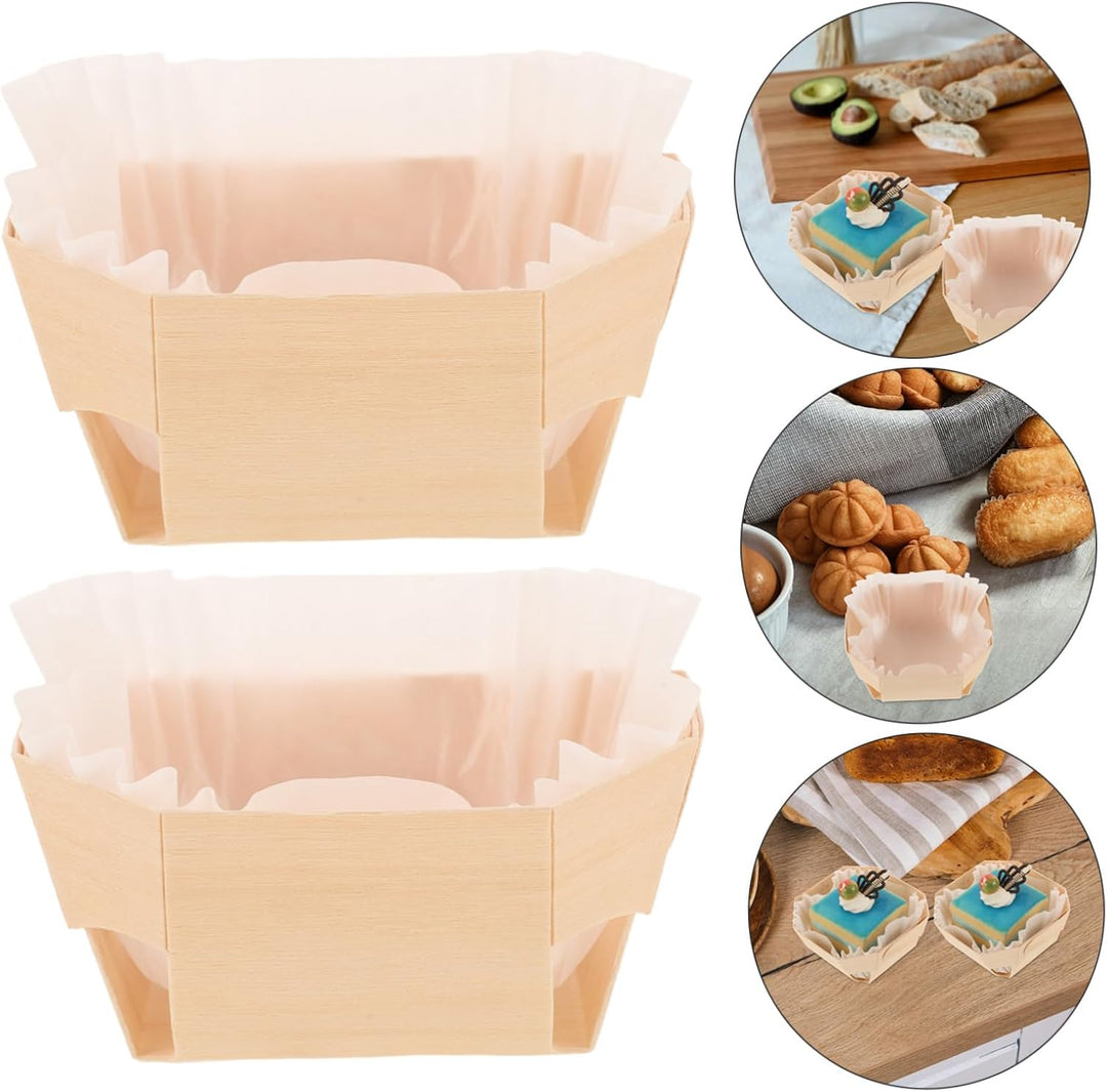 Cabilock Brotkasten-set Aus Holz Pc-backformen Antihaftbeschichtet Toast Für Kuchen Muffins Leicht Z