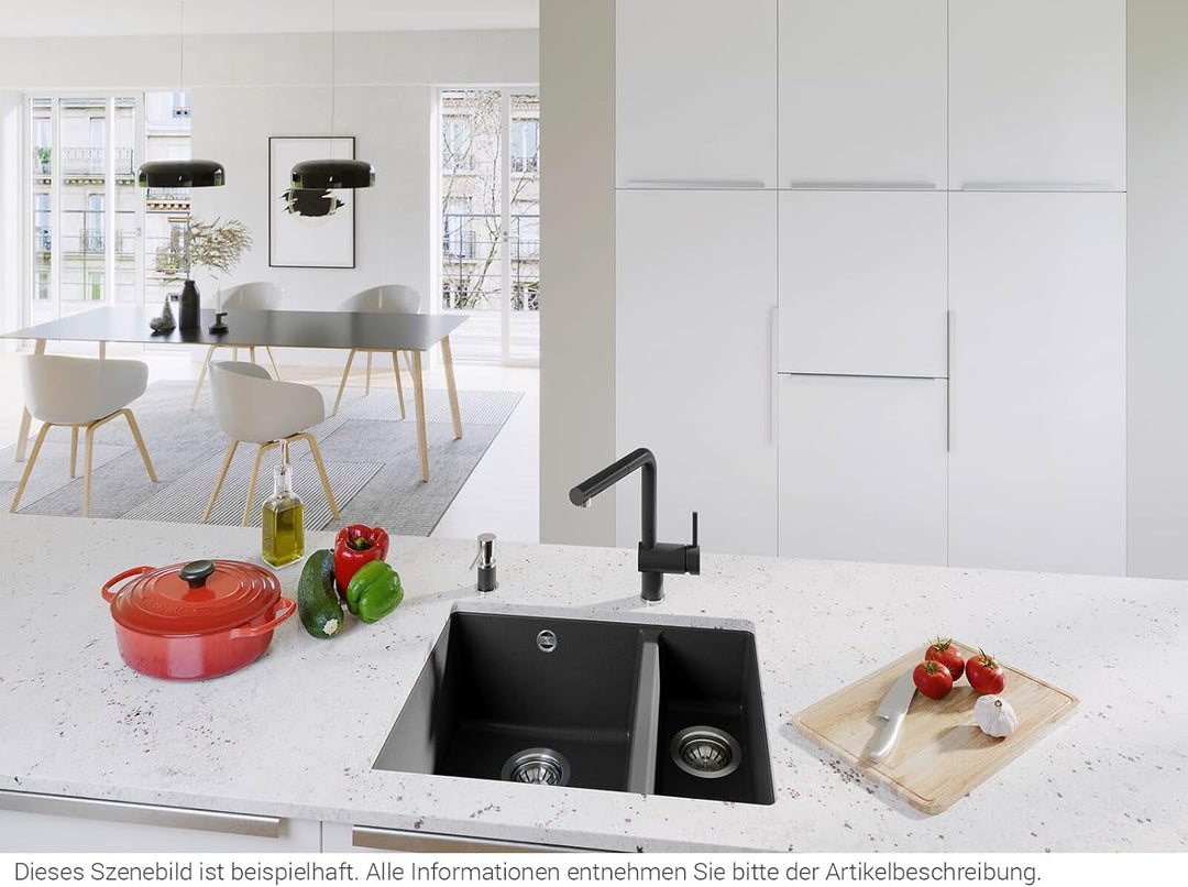 BLANCO ROTAN 340/160-U | SILGRANIT cafe | Einbauart: Unterbau | Hauptbecken links | ohne Ablauffernb