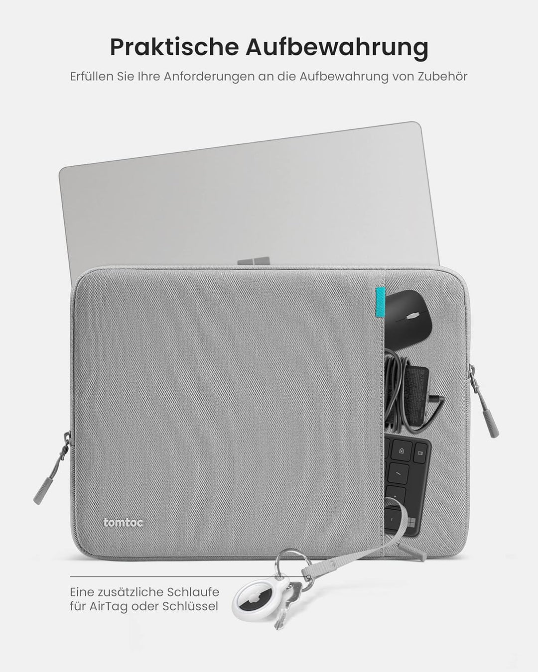 tomtoc 360° Tasche Hülle für 15,6 Zoll Acer Aspire 5/Nitro 5, 15.6 Lenovo IdeaPad, HP Pavilion/Envy,