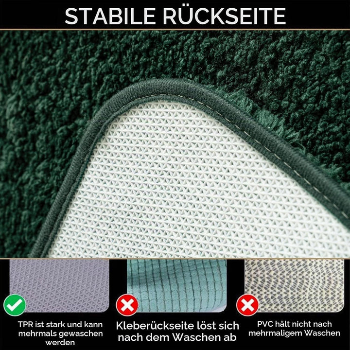 MIULEE Badematte Weiche Badteppich rutschfest Badvorleger Fussmatte Badzimmermatte Bettvorleger Flau