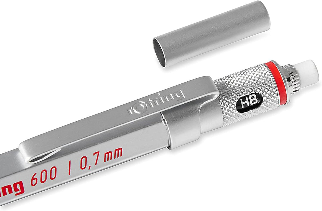 rOtring 600 Kugelschreiber | mittlere Spitze | Schwarze Tinte | silberfarbener Schaft | nachfüllbar