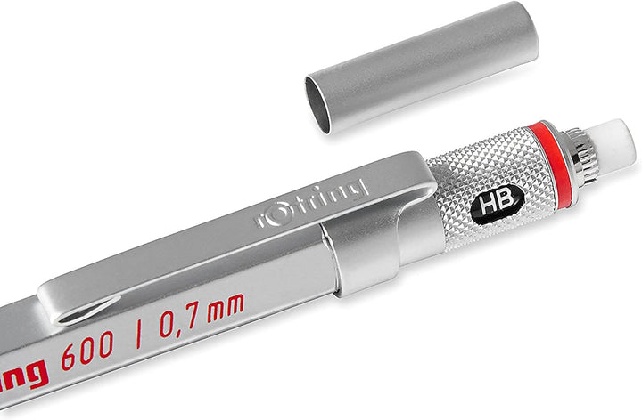 rOtring 600 Kugelschreiber | mittlere Spitze | Schwarze Tinte | silberfarbener Schaft | nachfüllbar