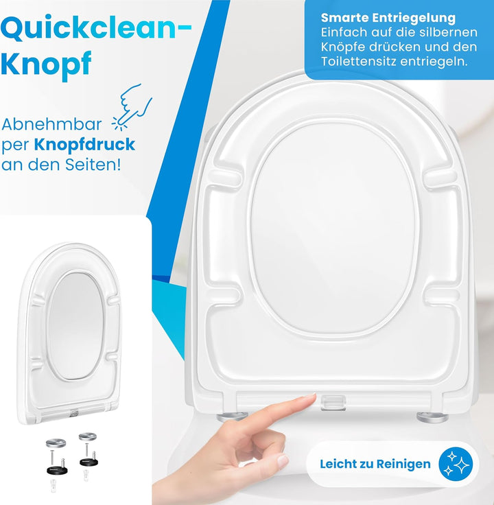 KESSER® WC Sitz mit Absenkautomatik Toilettendeckel Quick-Release-Funktion und Softclose - einfache