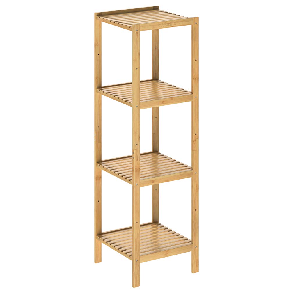 Casaria® Badezimmer Regal Bambus 4 Ablagen Belastbarkeit 40kg 110x33cm Bad Küche Kinderzimmer Wohnzi