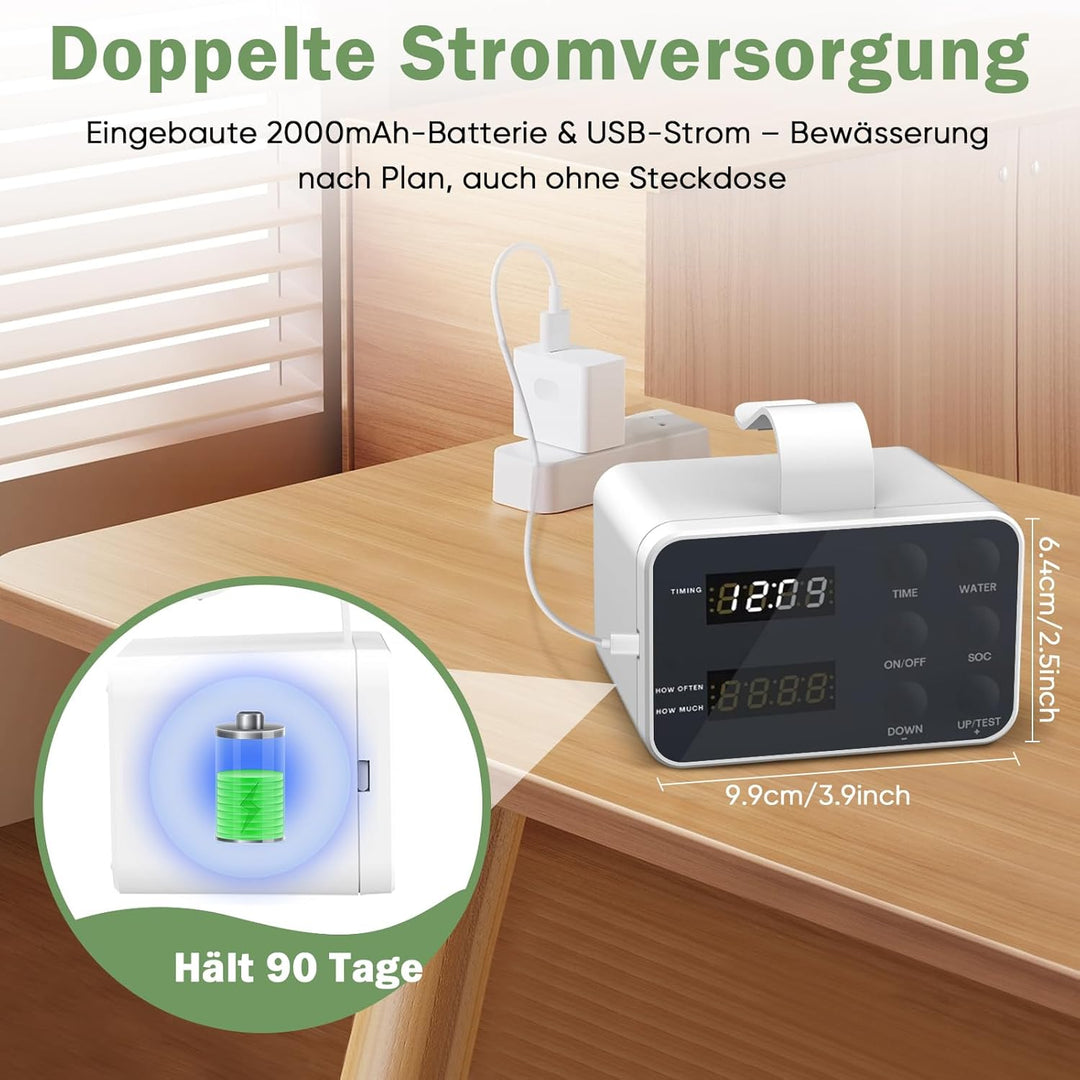 Automatische Bewässerung Indoor, Wiederaufladbares Bewässerungssystem für 15 Pflanzen, Programmierba