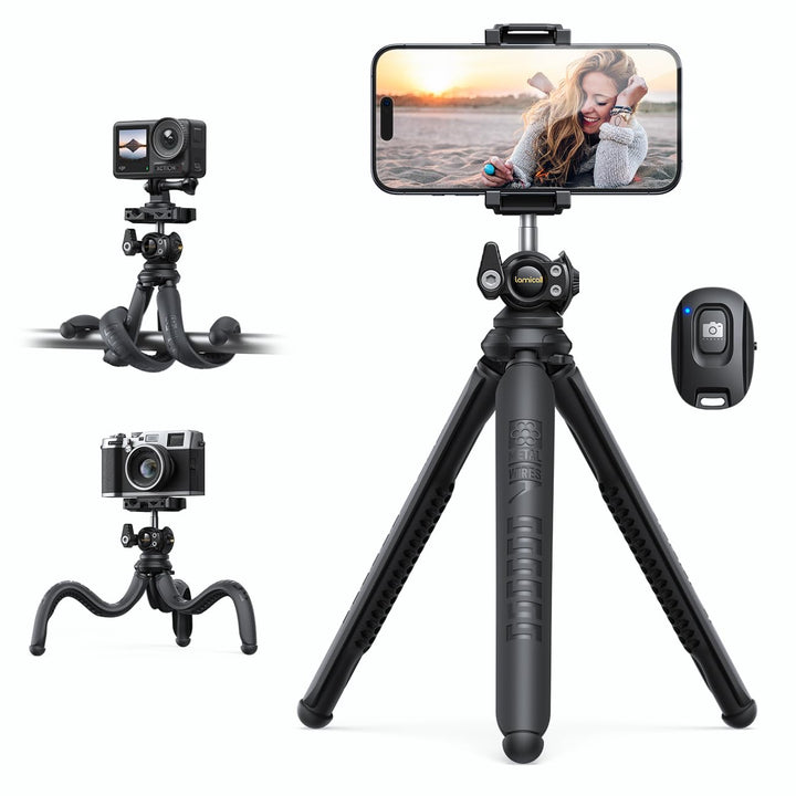 Lamicall Handy Stativ, Mini Stativ Halter - Flexible Handy Halterung Stativ für Smartphone & Kamera,