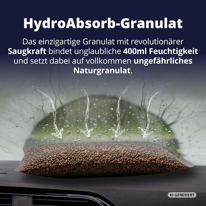 LICARGO Winter Komplett Set - Auto Luftentfeuchter (1kg) - 1x recycelter Eiskratzer - 1x Mikrofaser