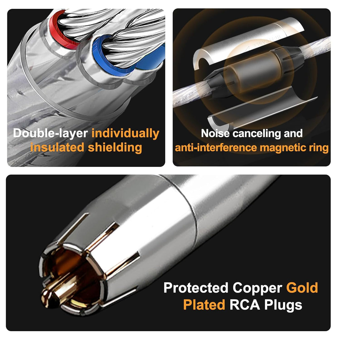 Impeto high end Cinch Kabel, S-OCC Audio RCA Kabel Audiophile 2 x 2 Cinch stecker cinchkabel für Ver