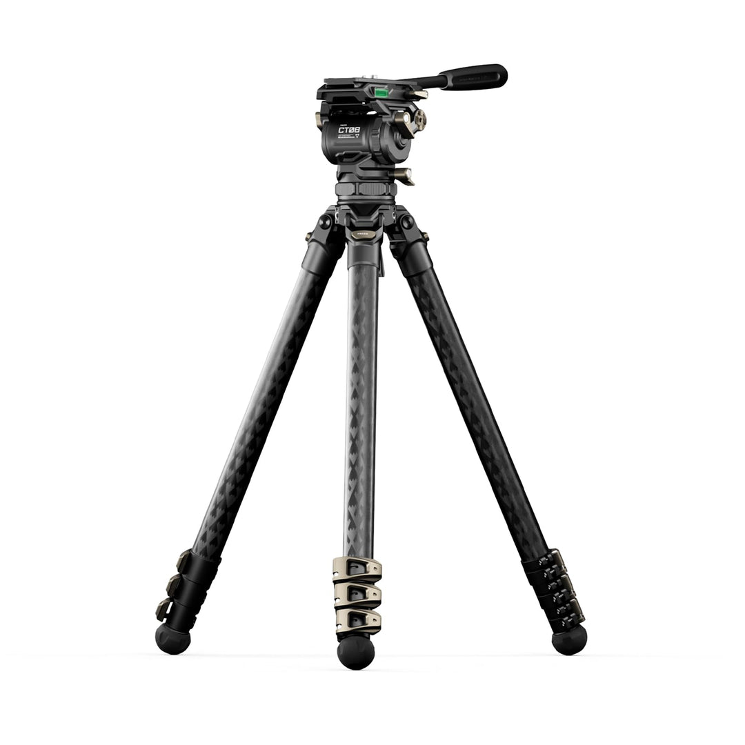 Tilta Video Kamera Stativ mit 75mm Bowl Cine Fluid Kopf mit 3-stufigen Carbonfaser-Stativbeinen Max.