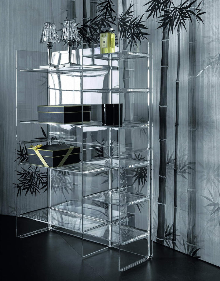 Kartell Sound-Rack, Bambus, blau, 26 x 53 x 75 cm Blu Tramonto, Blu Tramonto
