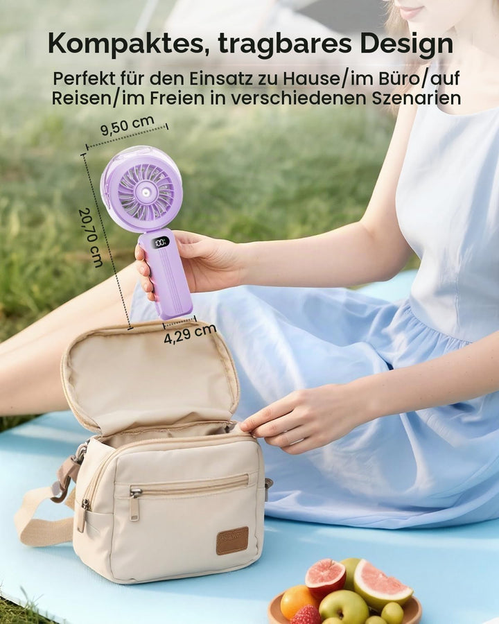 Otlonpe Handventilator Mit Wasserkühlung, 4000mAh Hand Ventilator Akku Aufladbar Mit Wasser, Leistun
