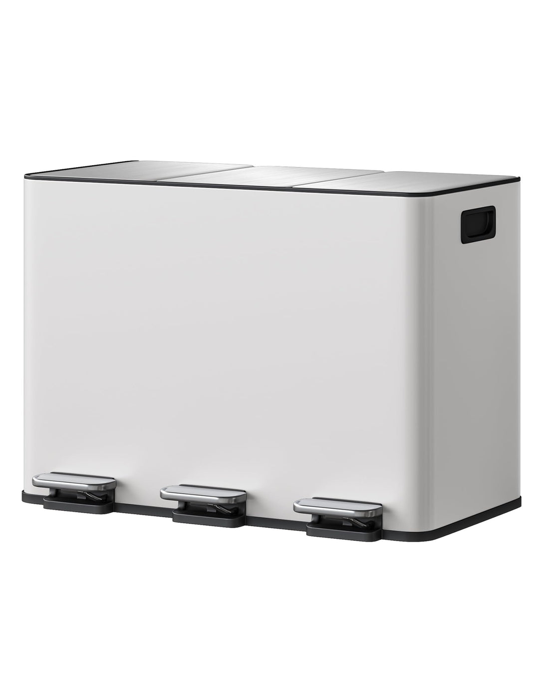 GarveeHome Mülleimer Küche, Mülleimer 3 fächer, Mülltrennsystem 3 x 15 Liter, Tretmülleimer mit Edel