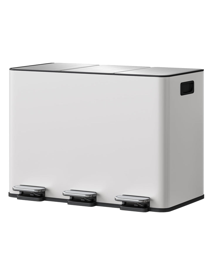 GarveeHome Mülleimer Küche, Mülleimer 3 fächer, Mülltrennsystem 3 x 15 Liter, Tretmülleimer mit Edel