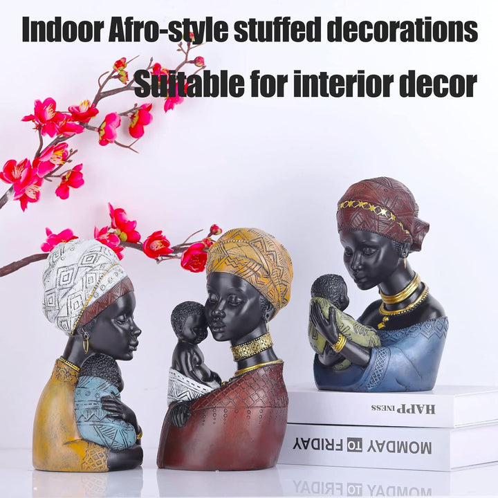 QIANLING Heimdekoration afrikanische Kunstskulpturen, afrikanische Dekoration, afrikanische Frau und