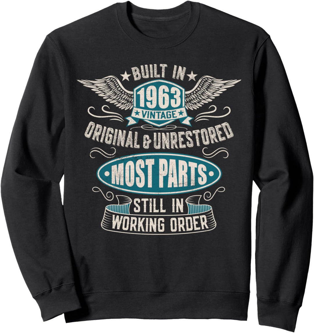 Jahrgang Geburtstag geboren 1963 Baujahr in den 60ern Sweatshirt