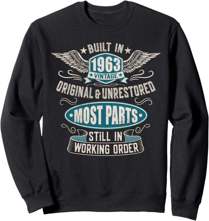 Jahrgang Geburtstag geboren 1963 Baujahr in den 60ern Sweatshirt