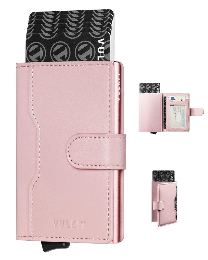 VULKIT Kartenetui Herren &amp; Damen RFID Schutz Kreditkartenetui Metall mit 3 Kreditkarte Fächern und 1