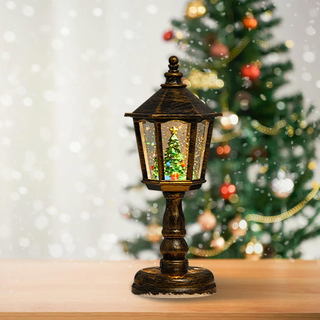 Schneekugel Weihnachtsbeleuchtung, Retro Schneekugel Lampe, Glitzer Weihnachtslaterne Deko Für Tisch