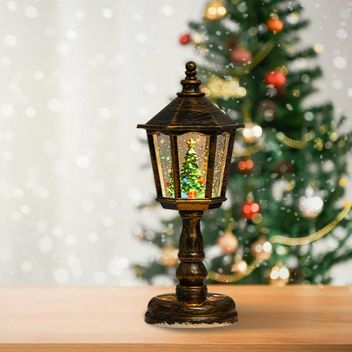 Schneekugel Weihnachtsbeleuchtung, Retro Schneekugel Lampe, Glitzer Weihnachtslaterne Deko Für Tisch