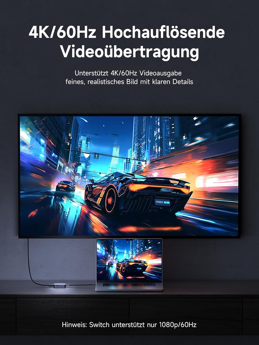 Hagibis Magnetischer USB C Hub mit Magsafe für iPhone 16 15 Pro Max, 7 in 1 Type-C Dockingstation 4K