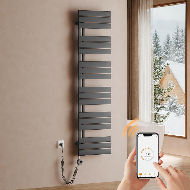 S'AFIELINA Handtuchheizkörper Elektrisch 1599×400mm, Badheizkörper Elektrisch mit Thermostat, WiFi,