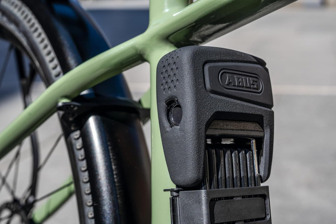 ABUS Faltschloss BORDO One 6000AF mit Halterung - smartes Fingerprint-Fahrradschloss mit Alarm - Öff