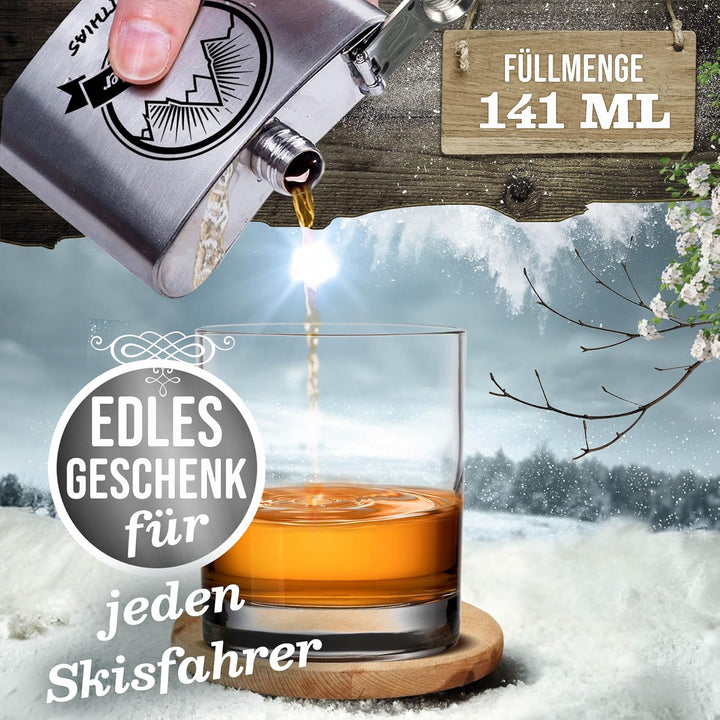 Flachmann mit Gravur aus Edelstahl selbst gestalten - Lebenselexier - mit Name gravieren - Geschenk