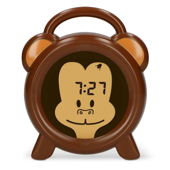Alecto BC-100 Monkey Wecker Kinder - Kinderwecker USB Aufladbar - Kinder Wecker mit Nachtlicht - Sch