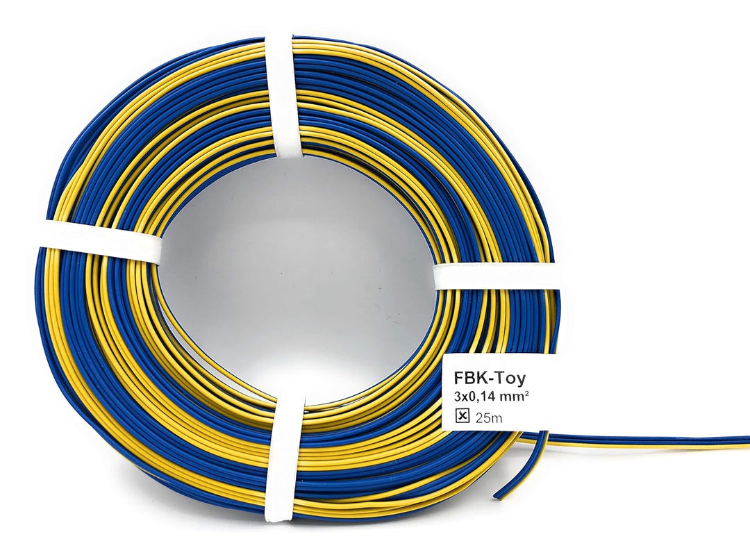 L318/25 Kabel - Kupferlitze 3 x 0,14 mm² (1x18x0,10 mm) - Drillingsleitung - 25 m Ring (Märklin-Farb