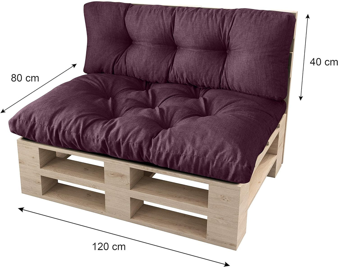 sunnypillow Palettenkissen Auflage Set für Europaletten Indoor und Outdoor Palettenpolster Palettens