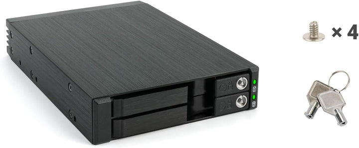 FANTEC MR-25DUAL 2,5" SATA + SAS HDD/SSD Wechselrahmen, 2512, schwarz
