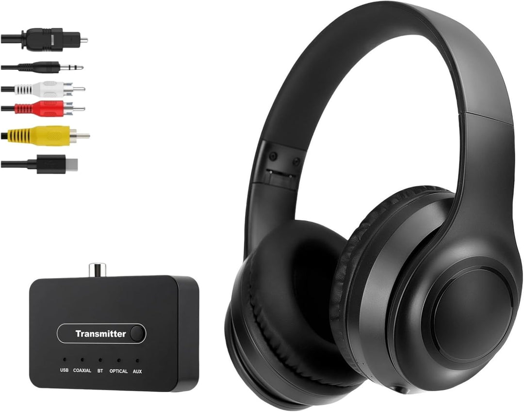 Kabellos ANC TV Kopfhörer für Senioren - Active Noise Cancelling, Faltbare Bluetooth 5.3 Over-Ear TV