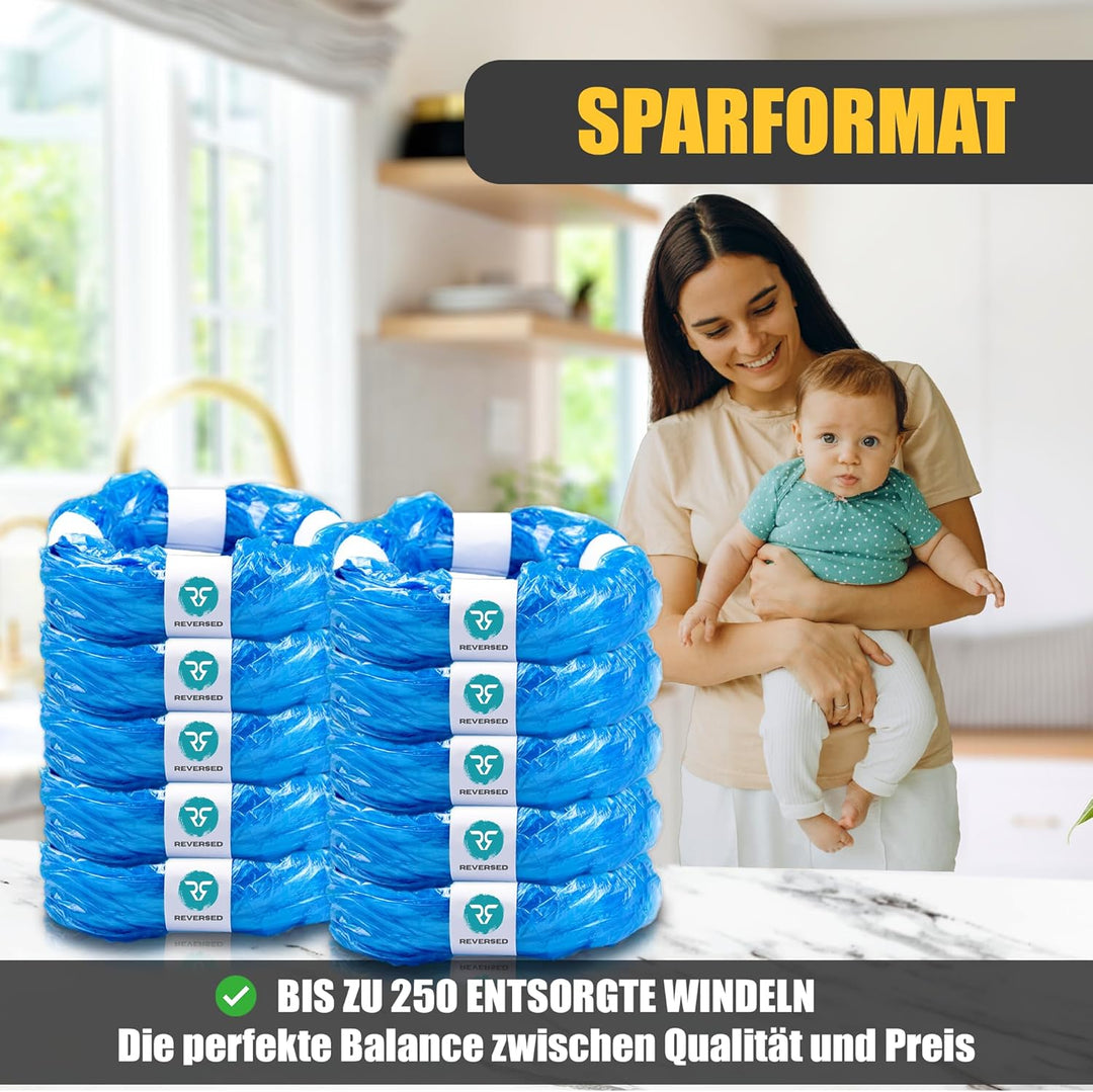 REVERSED® 10 Stück Nachfüllfolie für Windeleimer - Kompatibel mit Tommee Tippee Twist & Click Angelc