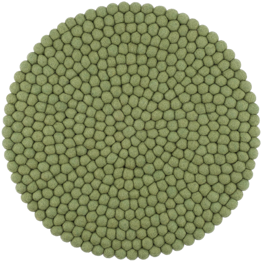 myfelt Filzkugel Sitzauflage Stuhlauflage - Kaspar - rund, Ø 36 cm, Dunkelgrün, Dunkelgrün