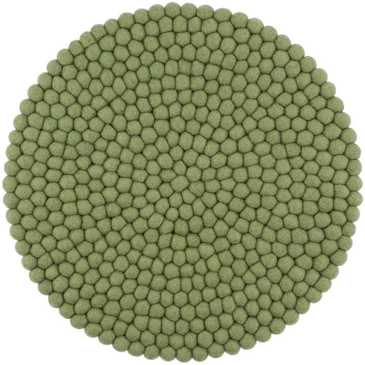 myfelt Filzkugel Sitzauflage Stuhlauflage - Kaspar - rund, Ø 36 cm, Dunkelgrün, Dunkelgrün