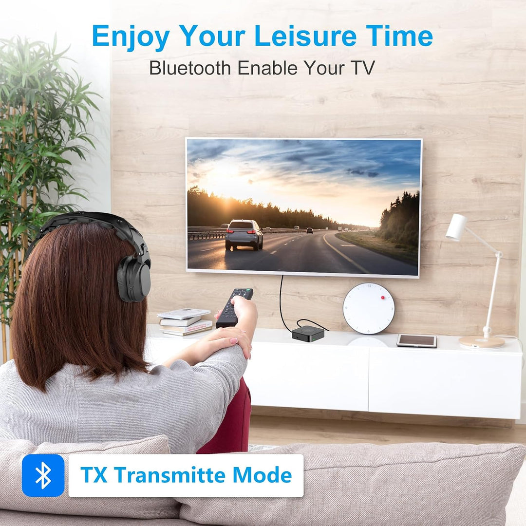 ZIOCOM Bluetooth Adapter Stereoanlage,Bluetooth Sender Empfänger 5.0 Audio Adapter für TV/PC/MP3/Hei