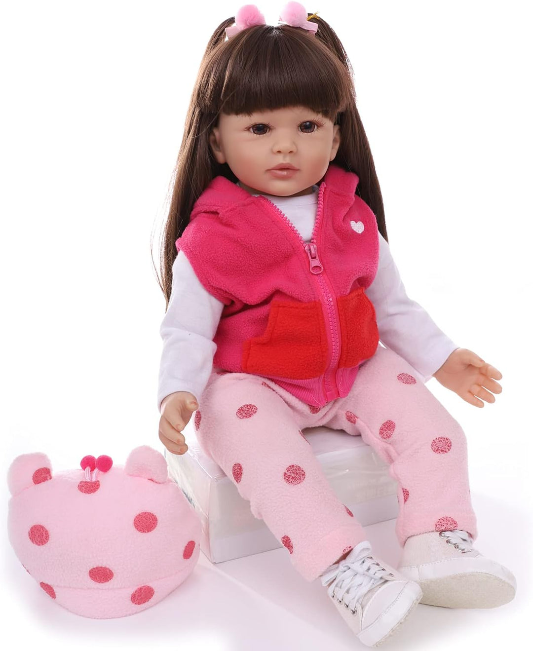 ZIYIUI Simulation Reborn Baby-Puppe 24 Zoll 60 cm Reborn Babys Mädchen Weiche Vinyl Silikon Lebensec