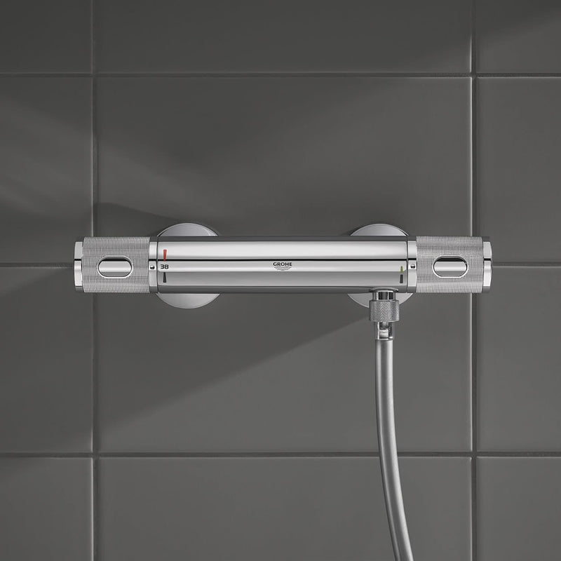 GROHE Precision Feel - Thermostat- Brausearmatur (wassersparend, mit Rändelstruktur, Verbrühschutz,