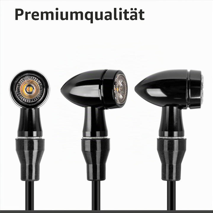 Universal Led Motorrad Blinker Schwarz Quad ATV Super Optik und Schön Hell Wasserprüf IP67 E Prüfzei