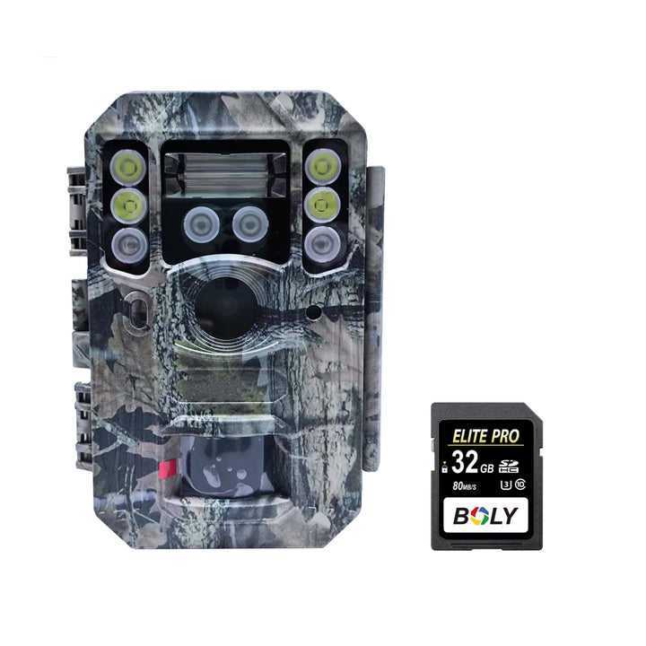 BOLY Wildkamera, 56MP 4K HD,Flash 940 nm schwarzes IR und weisse LED, Nachtsicht mit Tri-Flash,No Gl