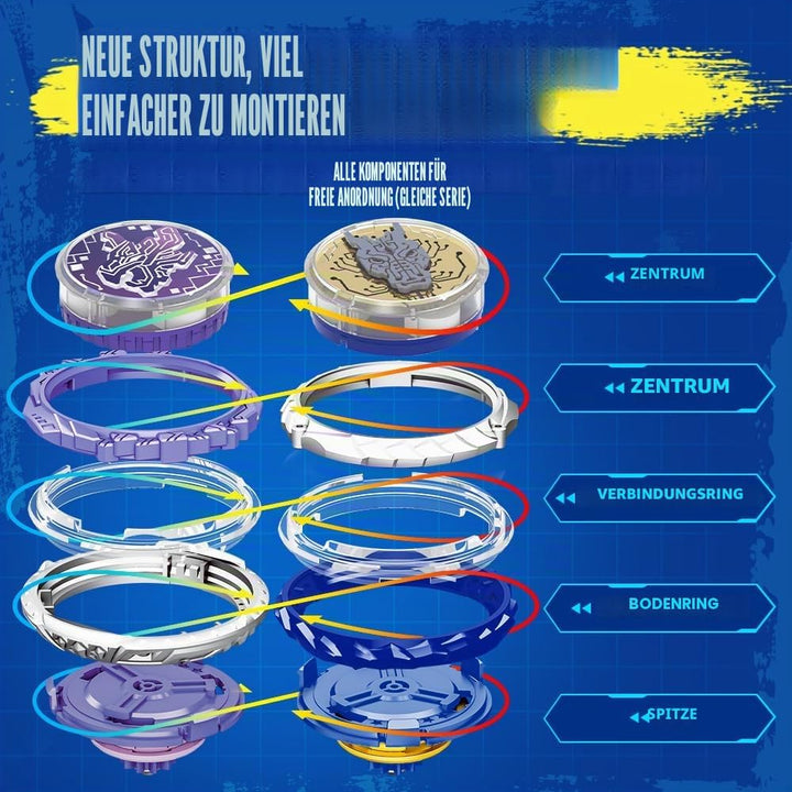 INFINITY NADO Kreisel für Kinder Metall Spielzeug Jungen, Battle Tops Kreisel Launcher Spielzeug, Sp