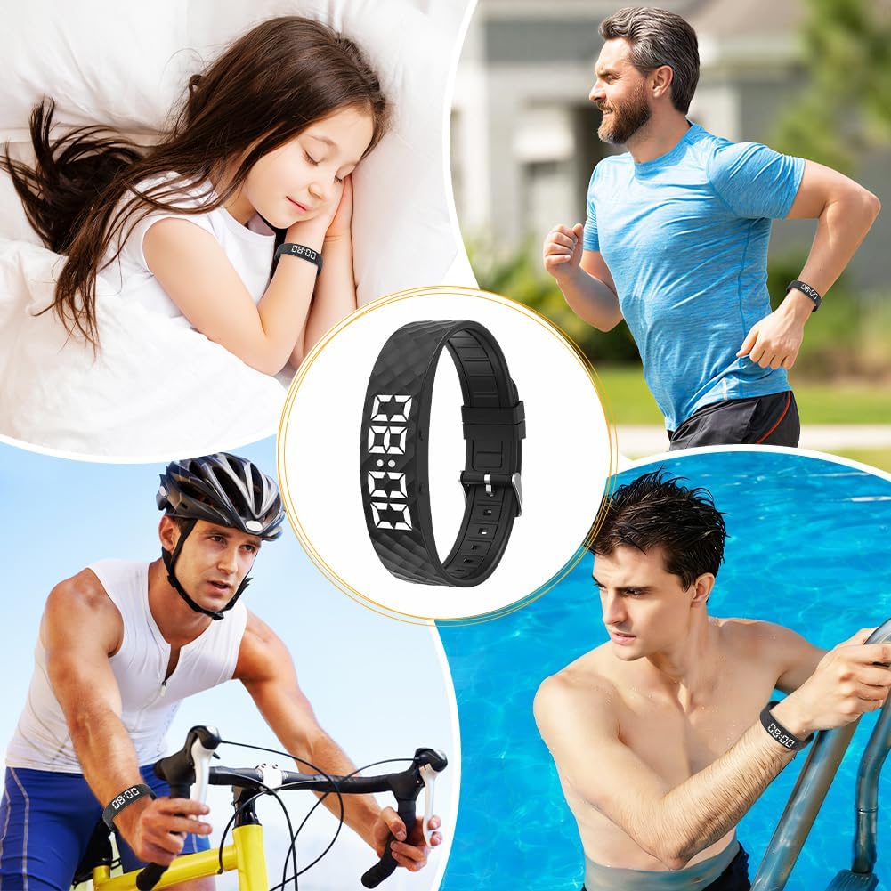CEWROM Vibrationswecker Armband, Vibrationsalarm Erinnerung Uhr, Silent Vibrating Alarm Reminder Wat