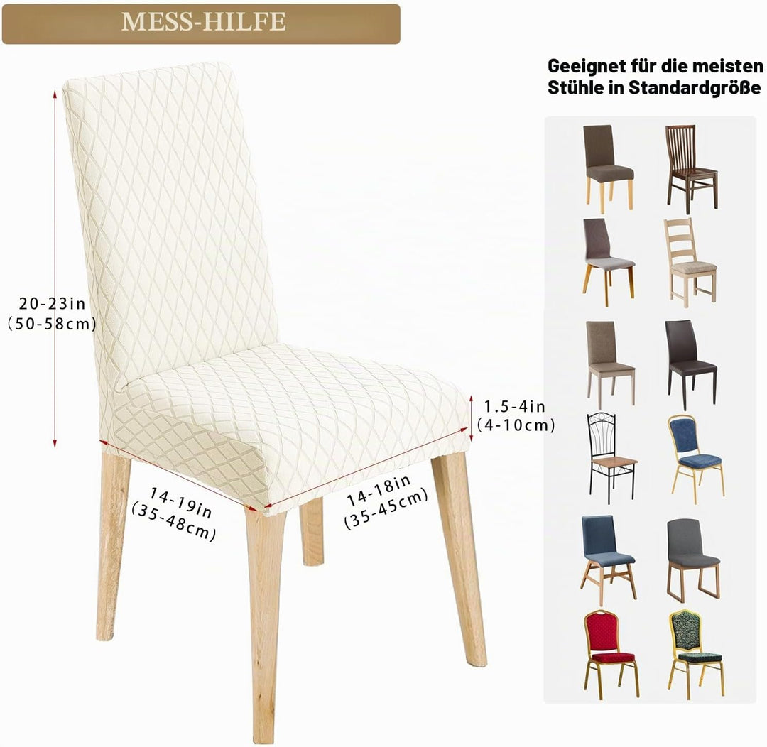 LANSHENG Stuhlhussen 6er Set, Universal Stretch stuhlbezug Stuhlüberzug Esszimmerstühle Bezug, Elast