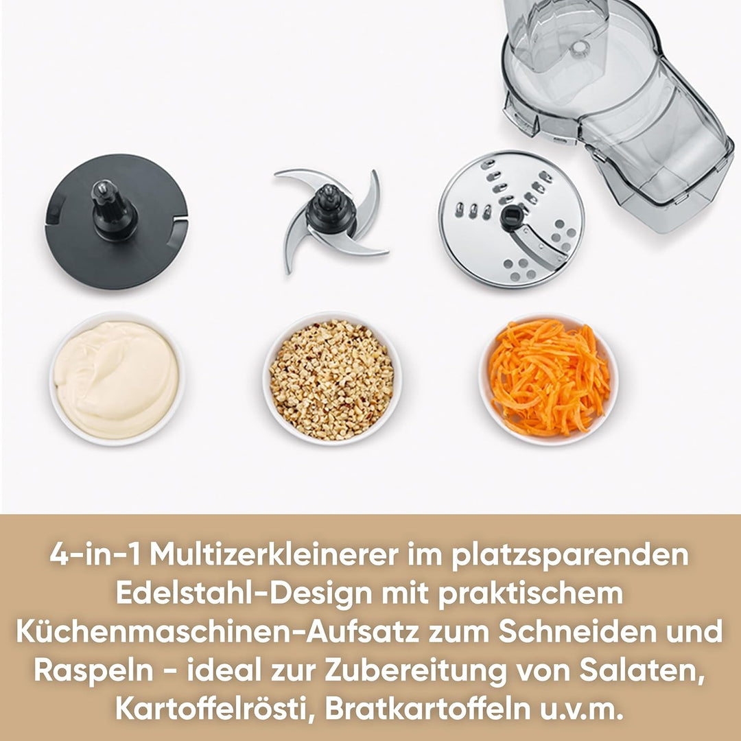 SEVERIN Kompakt-Multizerkleinerer, Universalzerkleinerer für grobes und feines Zerkleinern, Küchenma