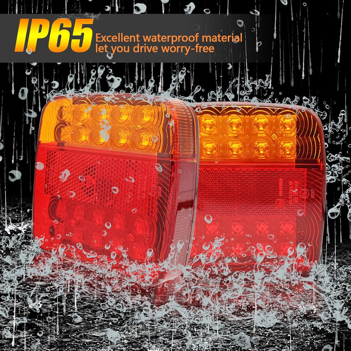 AOJO 2 PCS PKW Anhänger Rückleuchten LED, 12V LKW Rücklicht, Wasserdichte Heckleuchten mit ECE E-Gep