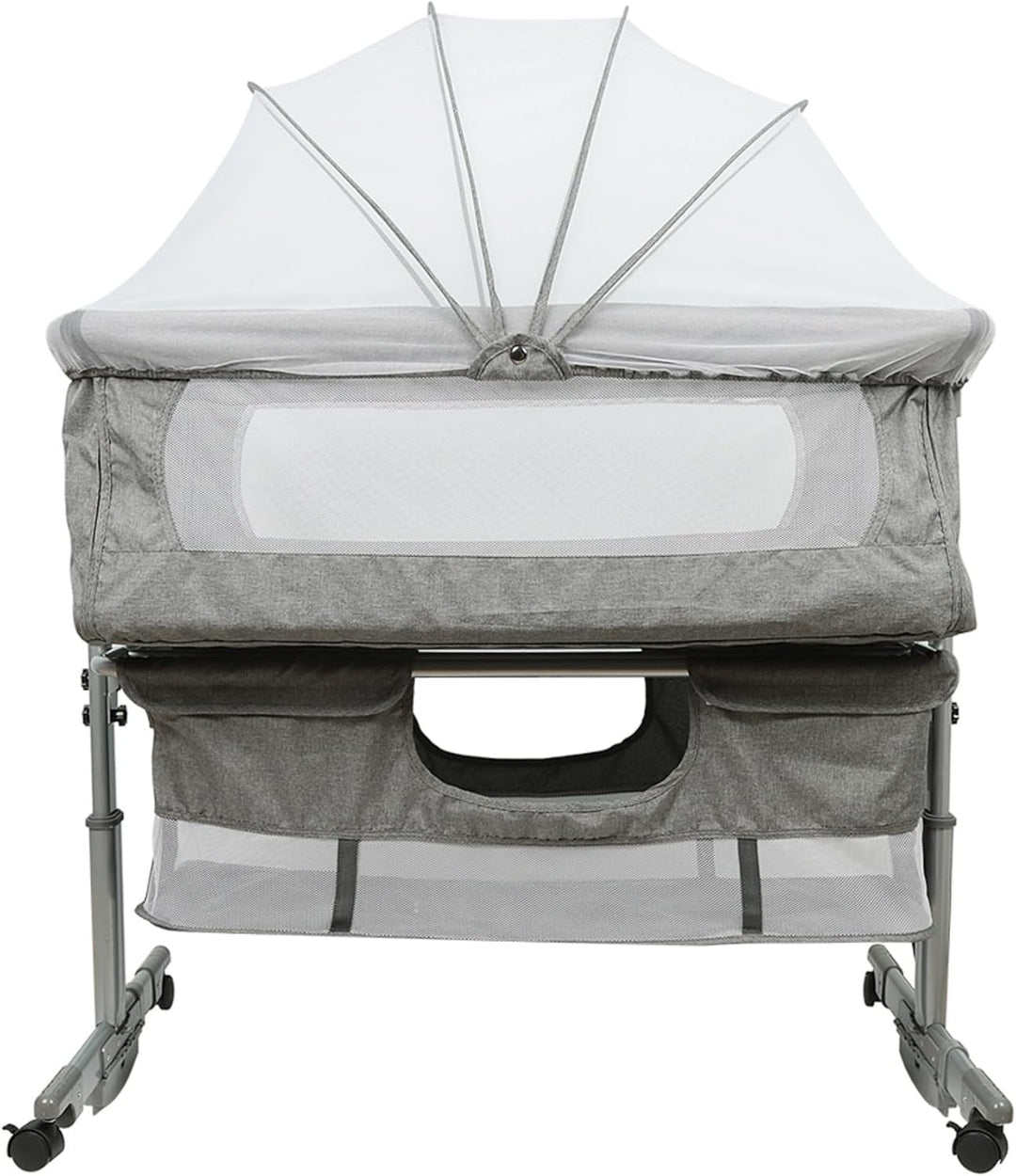 Babywiege, faltbar, tragbar, für Reisen, mit Moskitonetz, 3-in-1, höhenverstellbar + mit Matratze un