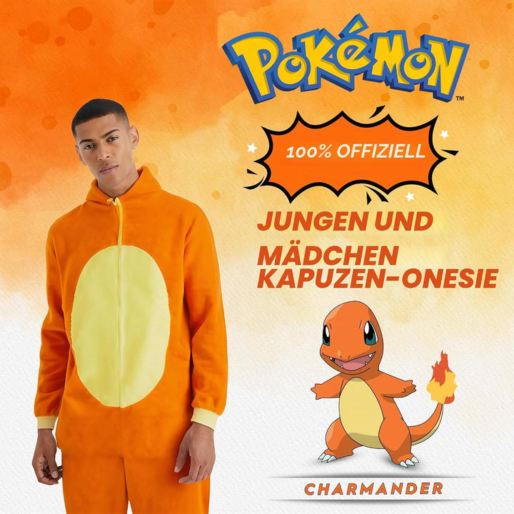 Pokemon-Einteiler mit Kapuze für Jungen oder Mädchen, Evoli, Gengar, Glumanda, Pikachu, Relaxo, Schi