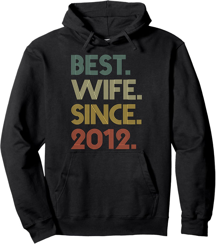 9th Wedding Anniversary Best Wife Since 2012 Pullover Hoodie