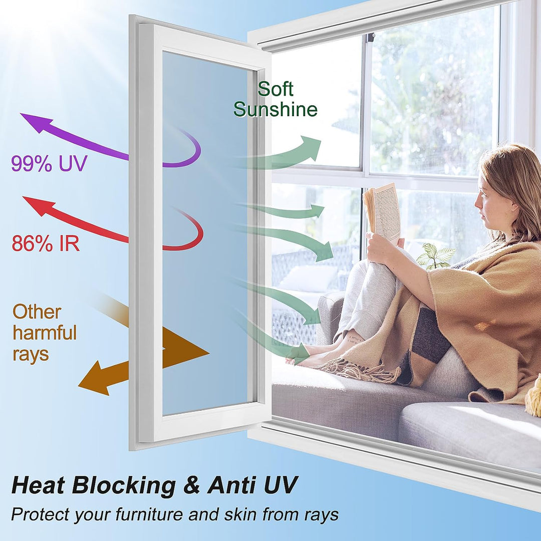 Spiegelfolie Selbstklebend Sonnenschutzfolie Fenster innen UV-Schutz Reflektierende Fensterfolie Sil